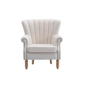 Sillón clásico poliéster crema