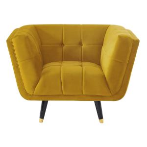 Sillón clásico terciopelo amarillo