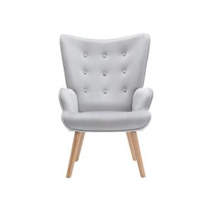 Sillón clásico terciopelo gris