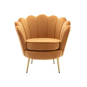Sillón clásico terciopelo mostaza