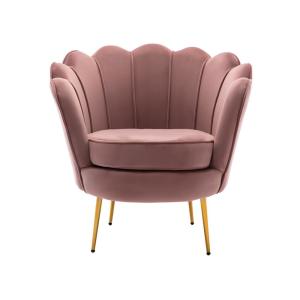 Sillón clásico terciopelo rosa