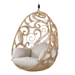 Sillón colgante de exterior en resina reciclada imitación r…
