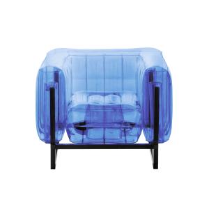 Sillón con asiento de TPU azul Cristal y estructura de alum…