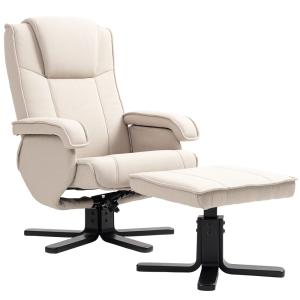 Sillón con Reposapiés 67x87x96 cm Beige