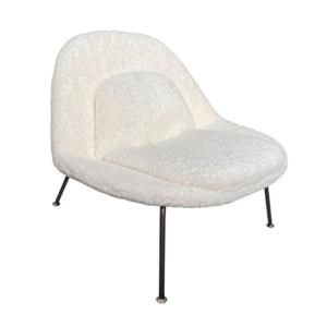 Sillón contemporáneo de piel blanca