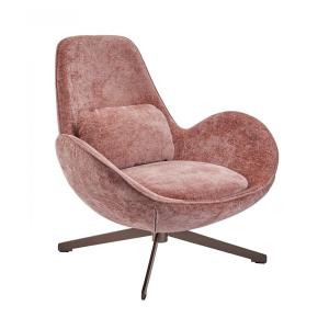 Sillón contemporáneo de terciopelo rosa