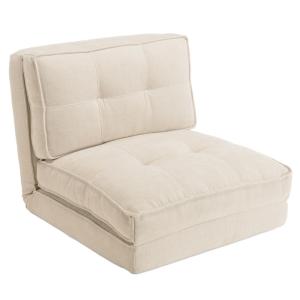 Sillón convertible de 1 plaza en tejido color crudo