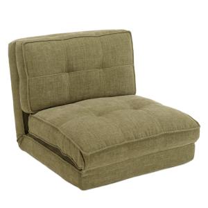 Sillón convertible de 1 plaza en tejido color verde