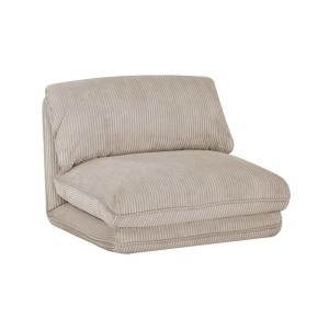Sillón convertible  de pana gruesa, gris beige