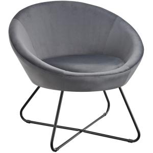 Sillón de cóctel redondo, efecto terciopelo, 83 x 73 x 82 c…