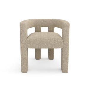 Sillón de comedor bouclé topo