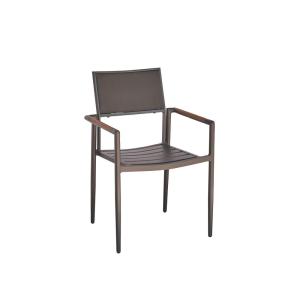 Sillón de exterior de teca maciza y aluminio