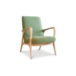 Sillón de fresno macizo y tela verde