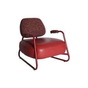 Sillón de hierro en color rojo mate de 87x77x79cm