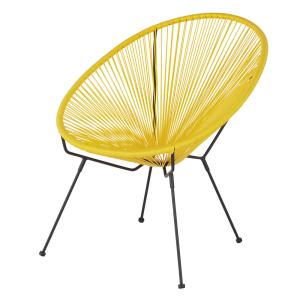 Sillón de jardín amarillo redonda