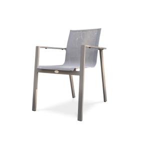 Sillón de jardín apilable de aluminio y lona de plástico