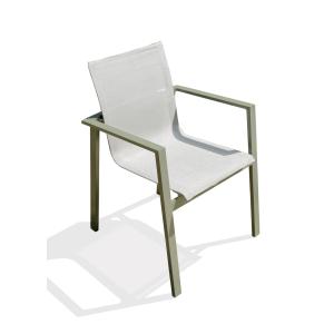 Sillón de jardín apilable de aluminio  y lona plastificada