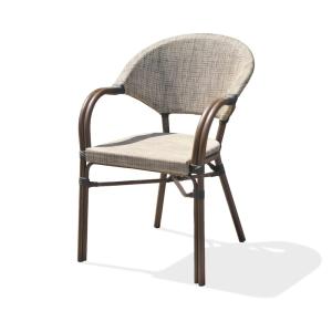 Sillón de jardín apilable de aluminio y textileno