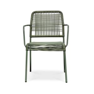 Sillón de jardín apilable en cuerda y acero