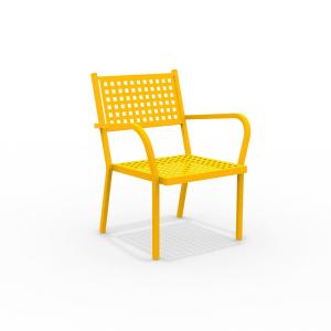 Sillón de jardín bajo de metal amarillo 65x63 cm 77h