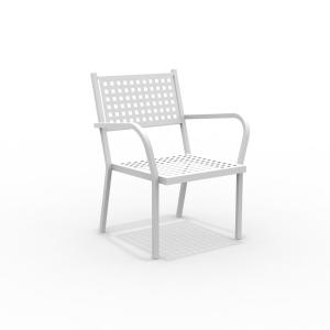 Sillón de jardín bajo de metal blanco 65x63 cm 77h