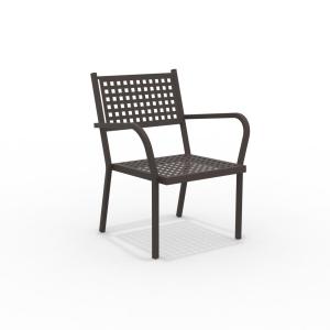 Sillón de jardín bajo de metal marròn 65x63 cm 77h