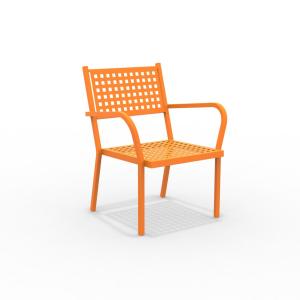 Sillón de jardín bajo de metal naranja 65x63 cm 77h