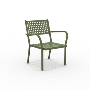 Sillón de jardín bajo de metal verde 65x63 cm 77h