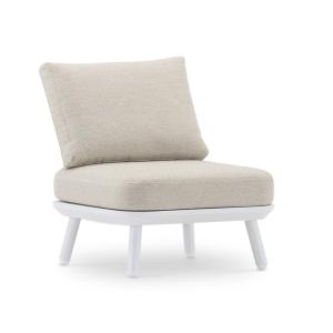 Sillón de jardín blanco y cuerda beige