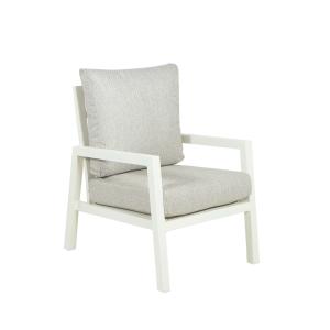 Sillón de jardín con cojín aluminio color blanco sillón:67x…