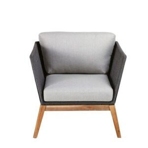 Sillón de jardín de cuerda trenzada gris antracita