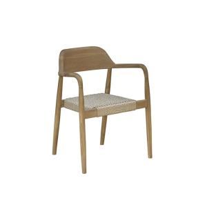 Sillón de jardín de teca maciza y cuerda