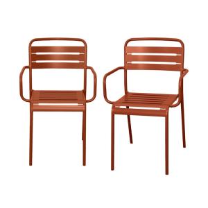 Sillón de jardín en acero, set de 2, terracotta