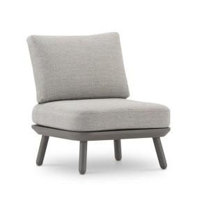 Sillón de jardín taupé y cuerda beige