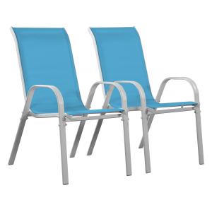 Sillón de jardín  textileno: azul - estructura: blanco 53 x…