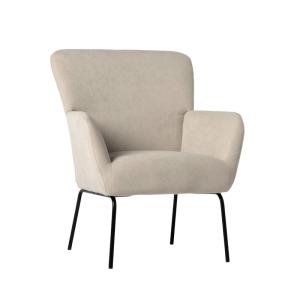 Sillón de lectura de poliéster beige 73 x 87