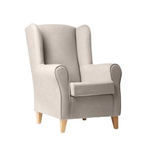Sillón de lectura de poliéster beige 75 x 103