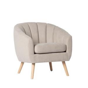 Sillón de lectura de poliéster beige 75 x 75