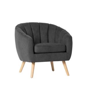 Sillón de lectura de poliéster gris oscuro 75 x 75