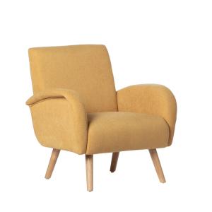Sillón de lectura de poliéster mostaza 73 x 82