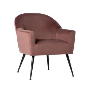 Sillón de lectura de terciopelo rosa 83 x 76