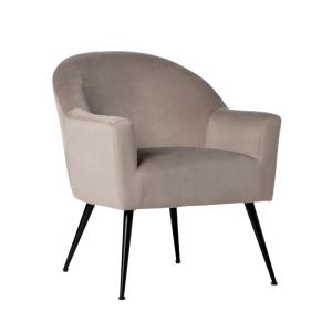 Sillón de lectura de terciopelo topo 83 x 76