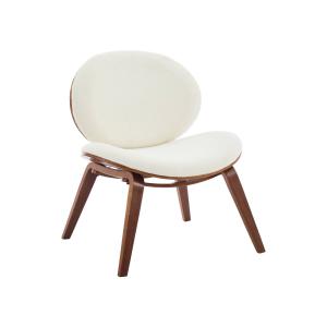 Sillón de madera curvada y borreguito, madera de nogal