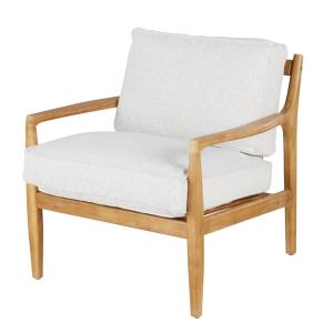 Sillón de madera de acacia con cojines de poliéster recicla…