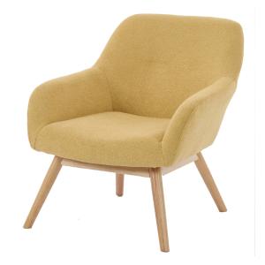 Sillón de madera natural y tela trendy safran