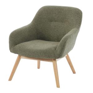 Sillón de madera natural y tela trendy sauge