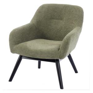 Sillón de madera negra y tela trendy sauge