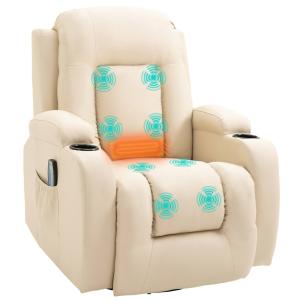 Sillón de masaje 85x94x104 cm crema