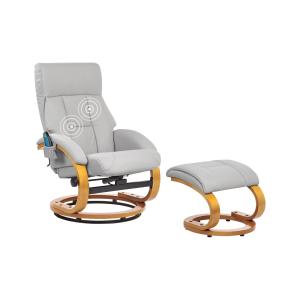 Sillón de masaje  con reposapiés Piel sintética Gris claro…