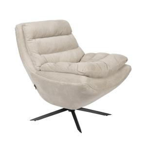Sillón de pana beige giratorio